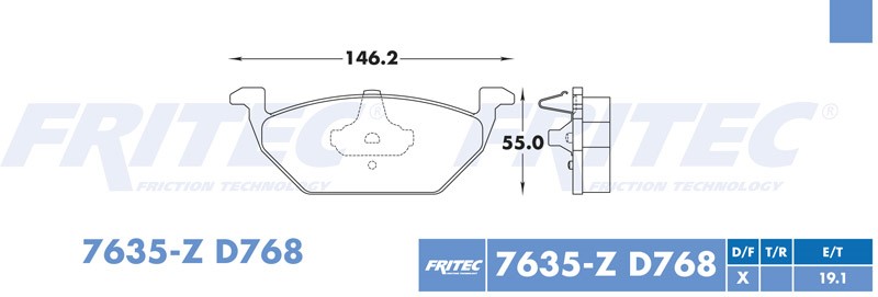 BALATA DISCO DELANTERA VOLKSWAGEN BEETLE 1998 LUPO 2005-2009 =D768 ...